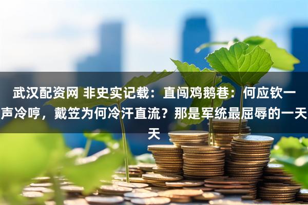 武汉配资网 非史实记载：直闯鸡鹅巷：何应钦一声冷哼，戴笠为何冷汗直流？那是军统最屈辱的一天