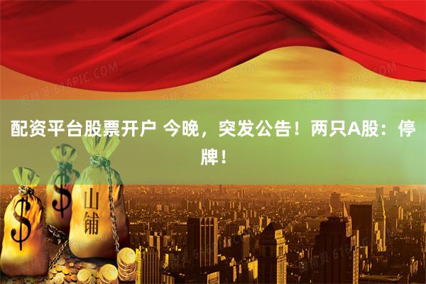 配资平台股票开户 今晚，突发公告！两只A股：停牌！